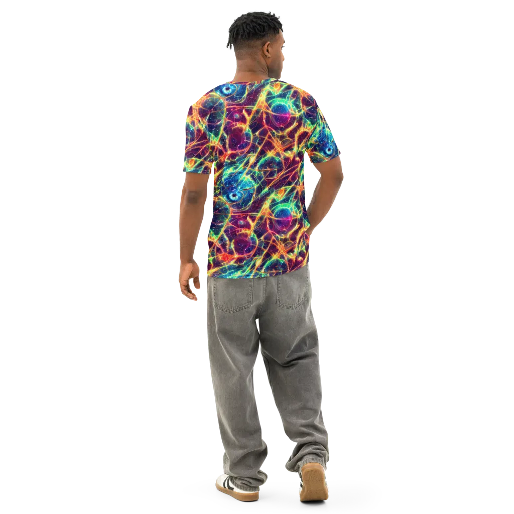 Prismatic Voltage on Men's Cotton Crew Neck T-Shirt — Back