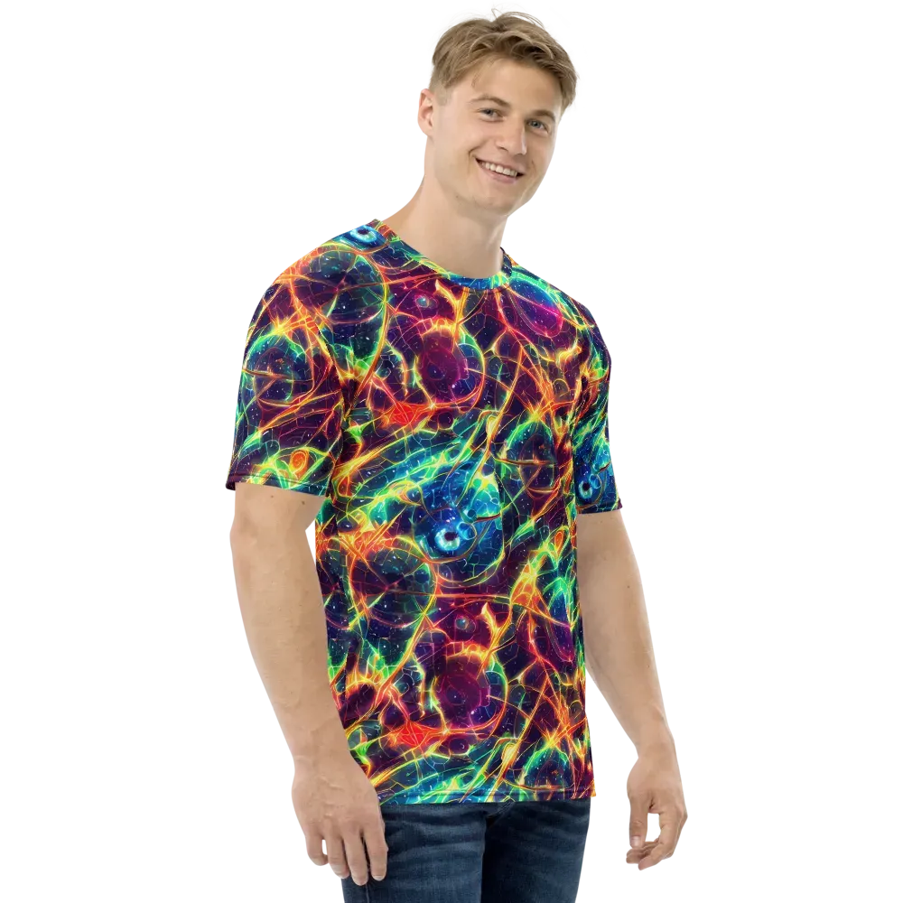 Prismatic Voltage on Men's Crew Neck T-Shirt — Right