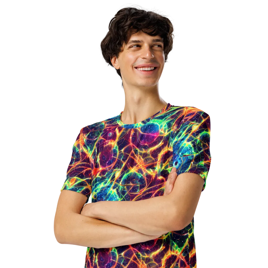 Prismatic Voltage on Men's Crew Neck T-Shirt — Left Front