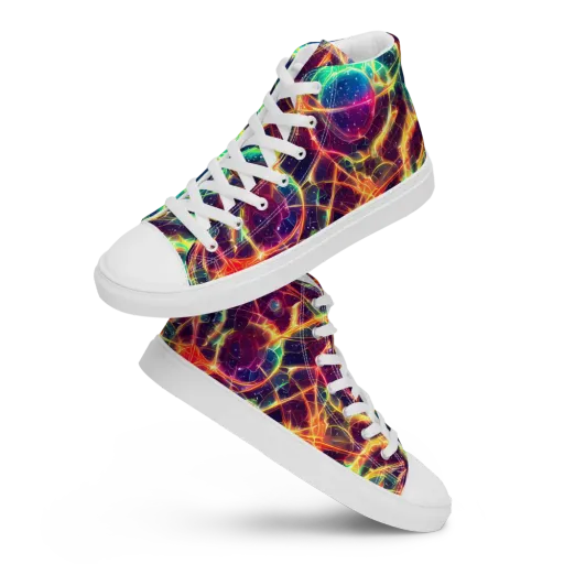 Prismatic Voltage on a Men's High Top Canvas Shoes