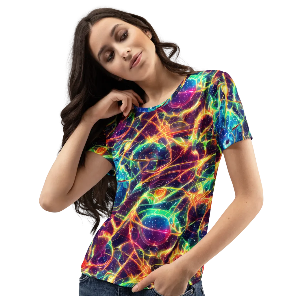 Prismatic Voltage on Women's Crew Neck T-Shirt — Left Front
