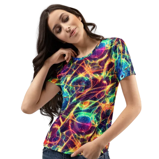 Prismatic Voltage on a Women's Crew Neck T-Shirt