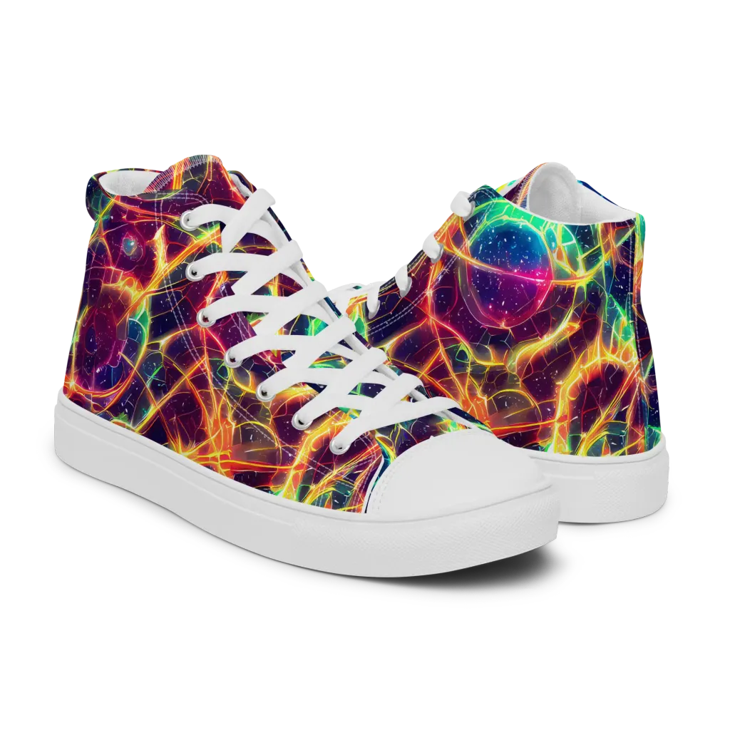 Prismatic Voltage on Women's High Top Canvas Shoes — Right