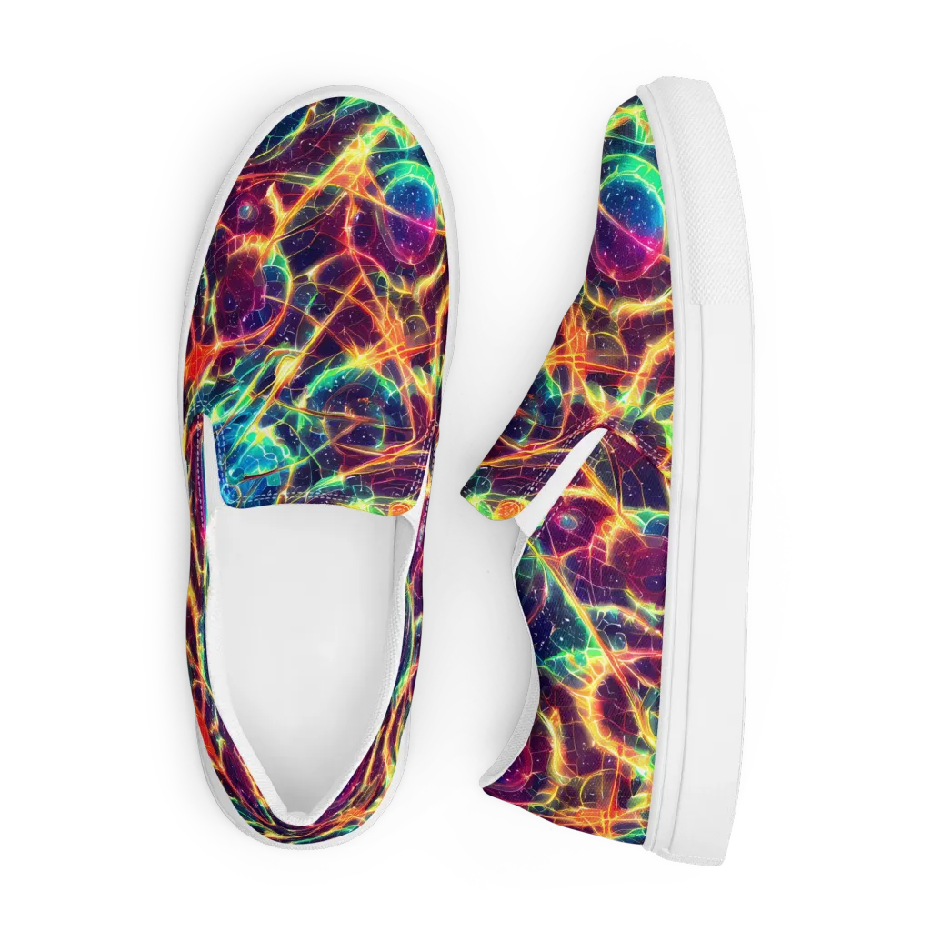 Prismatic Voltage on Men's Slip-On Canvas Shoes — Front