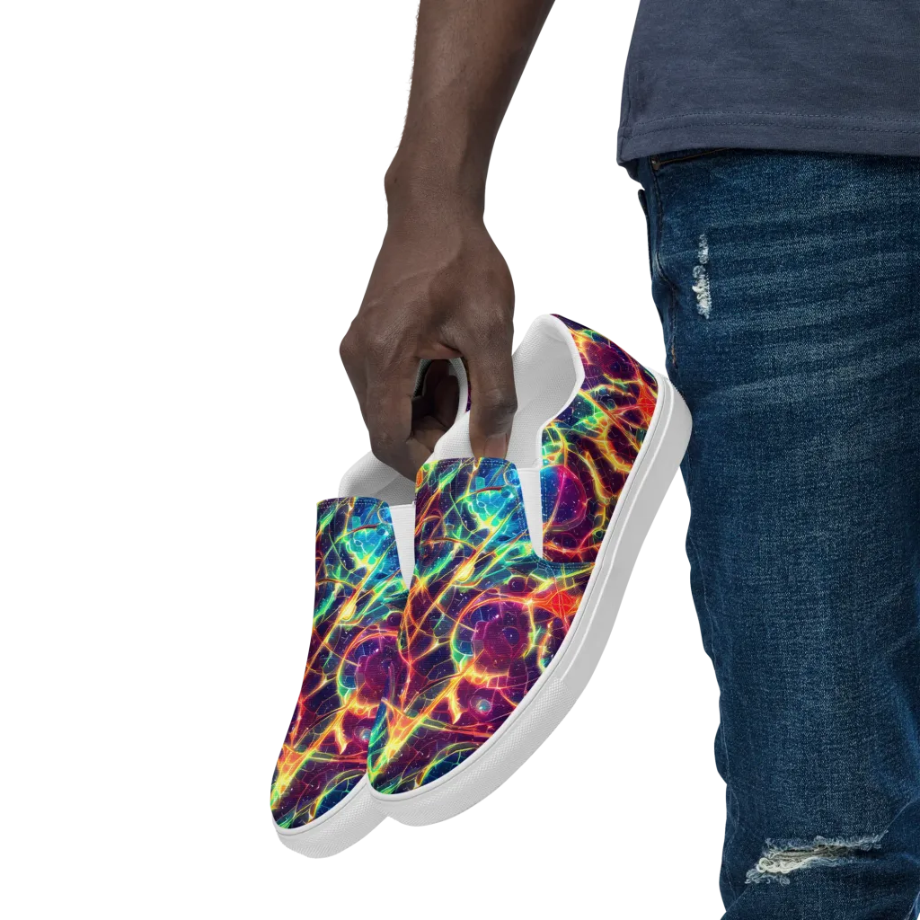 Prismatic Voltage on Men's Slip-On Canvas Shoes — Left Front