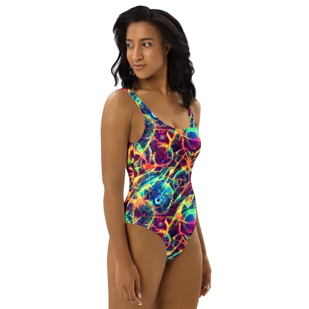 Prismatic Voltage on One-Piece Swimsuit — Right