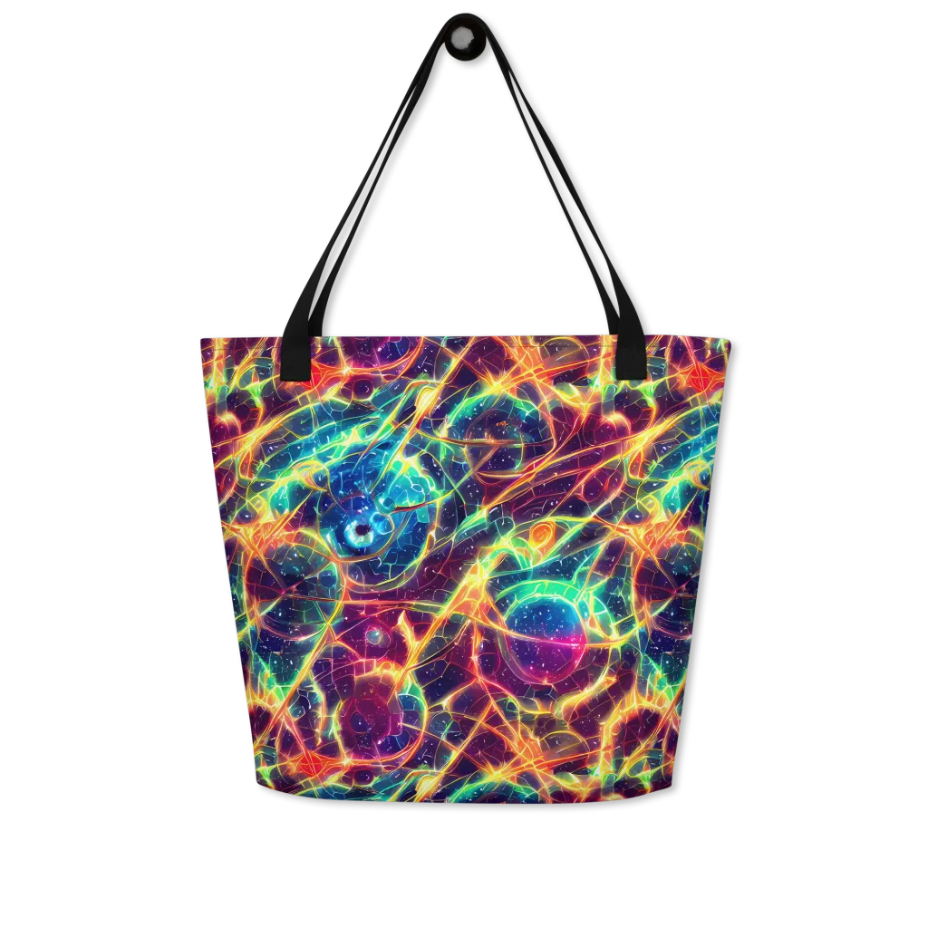 Prismatic Voltage on Large Tote Bag W/ Pocket — Front