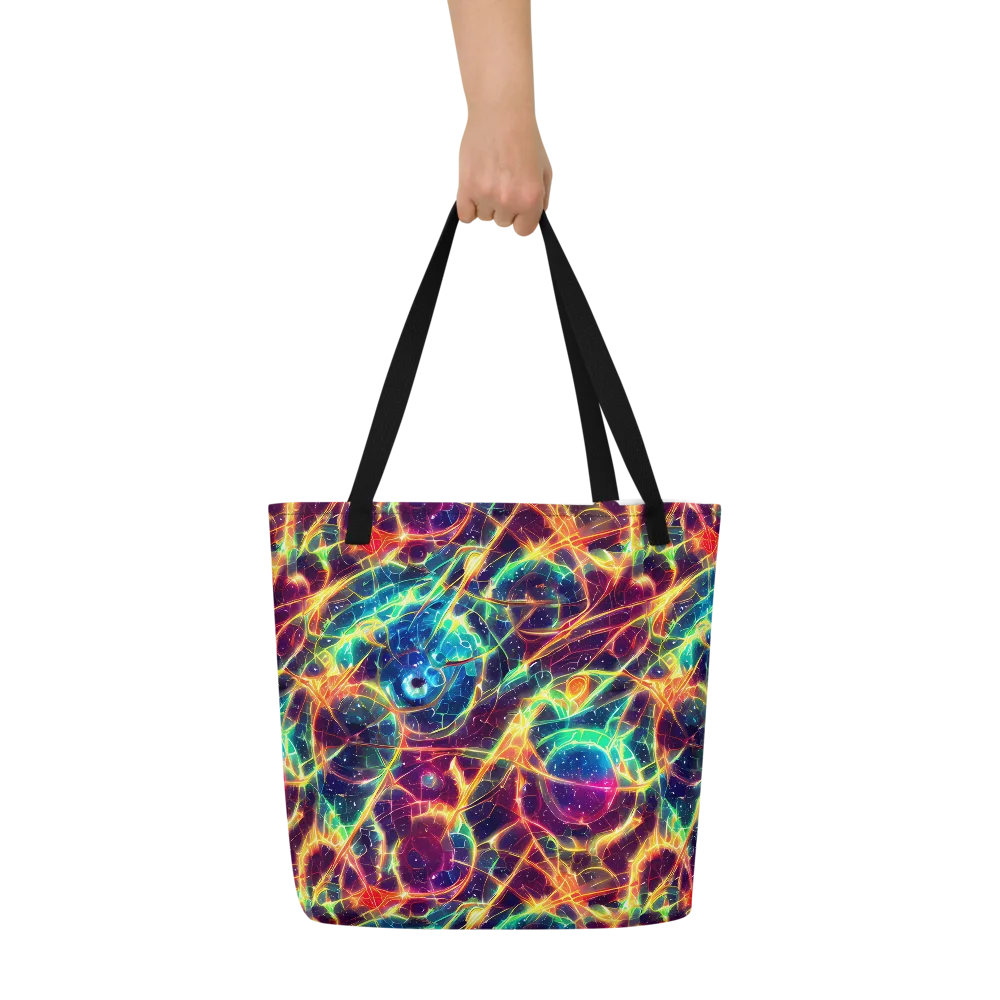 Prismatic Voltage on Large Tote Bag W/ Pocket — Front