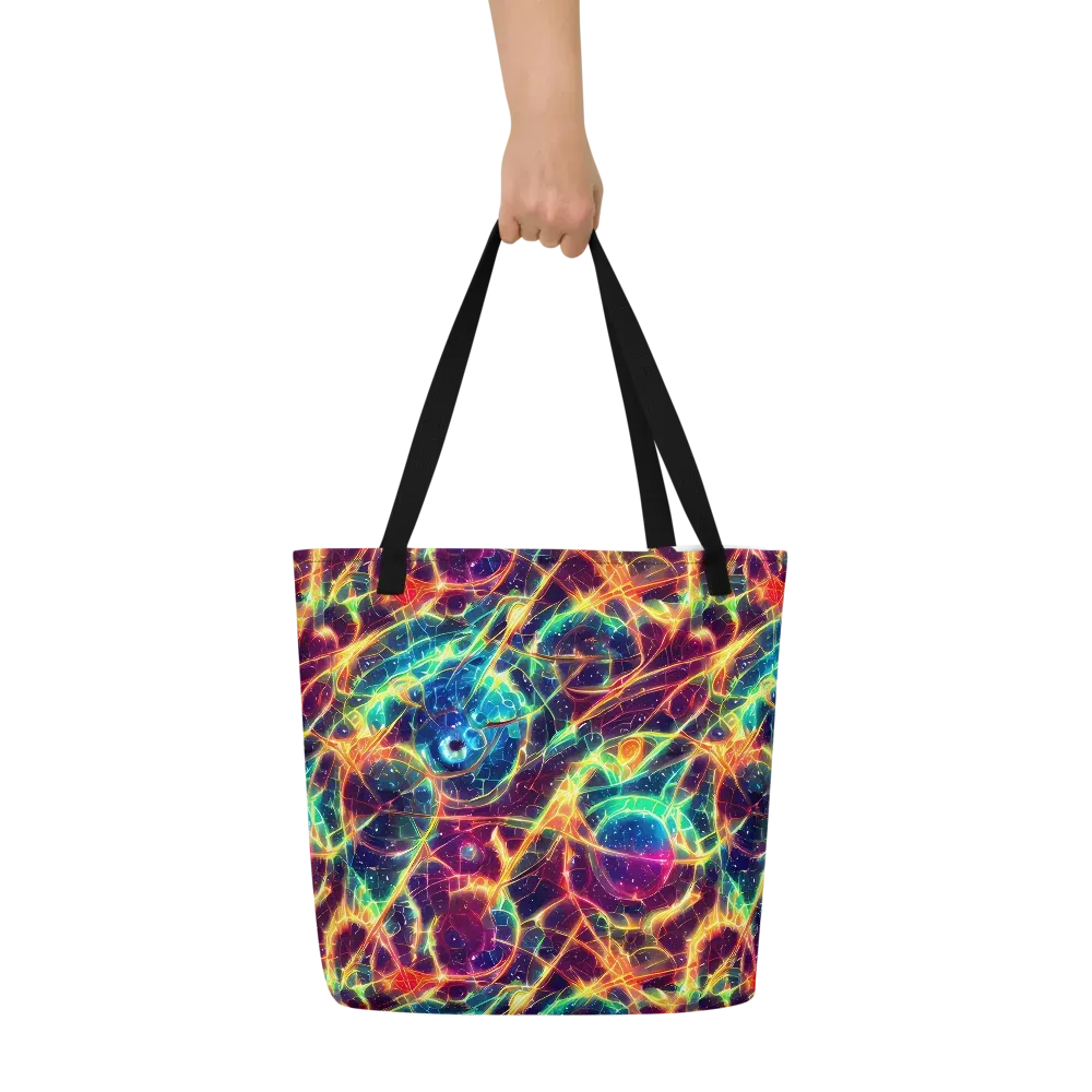 Prismatic Voltage on Large Tote Bag W/ Pocket — Front
