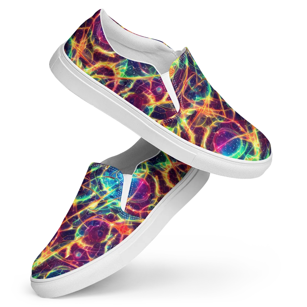 Prismatic Voltage on Women's Slip-On Canvas Shoes — Front