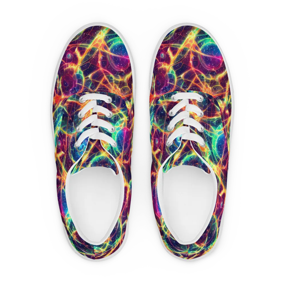 Prismatic Voltage on Men's Lace-Up Canvas Shoes — Front
