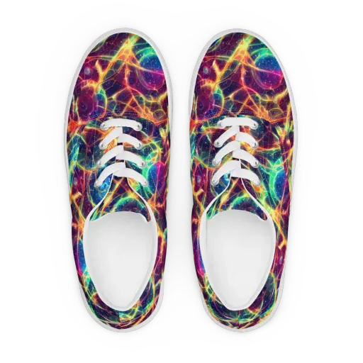 Prismatic Voltage on a Men's Lace-Up Canvas Shoes