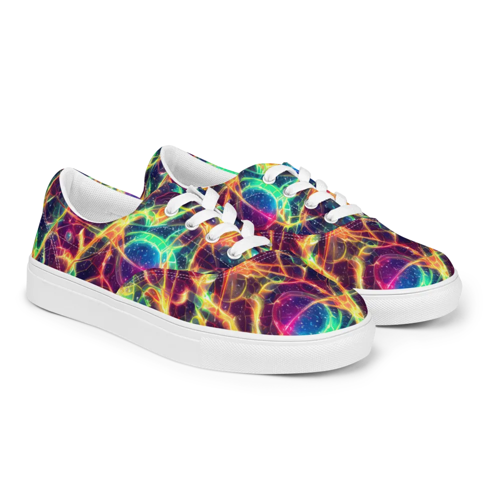 Prismatic Voltage on Men's Lace-Up Canvas Shoes — Right Front