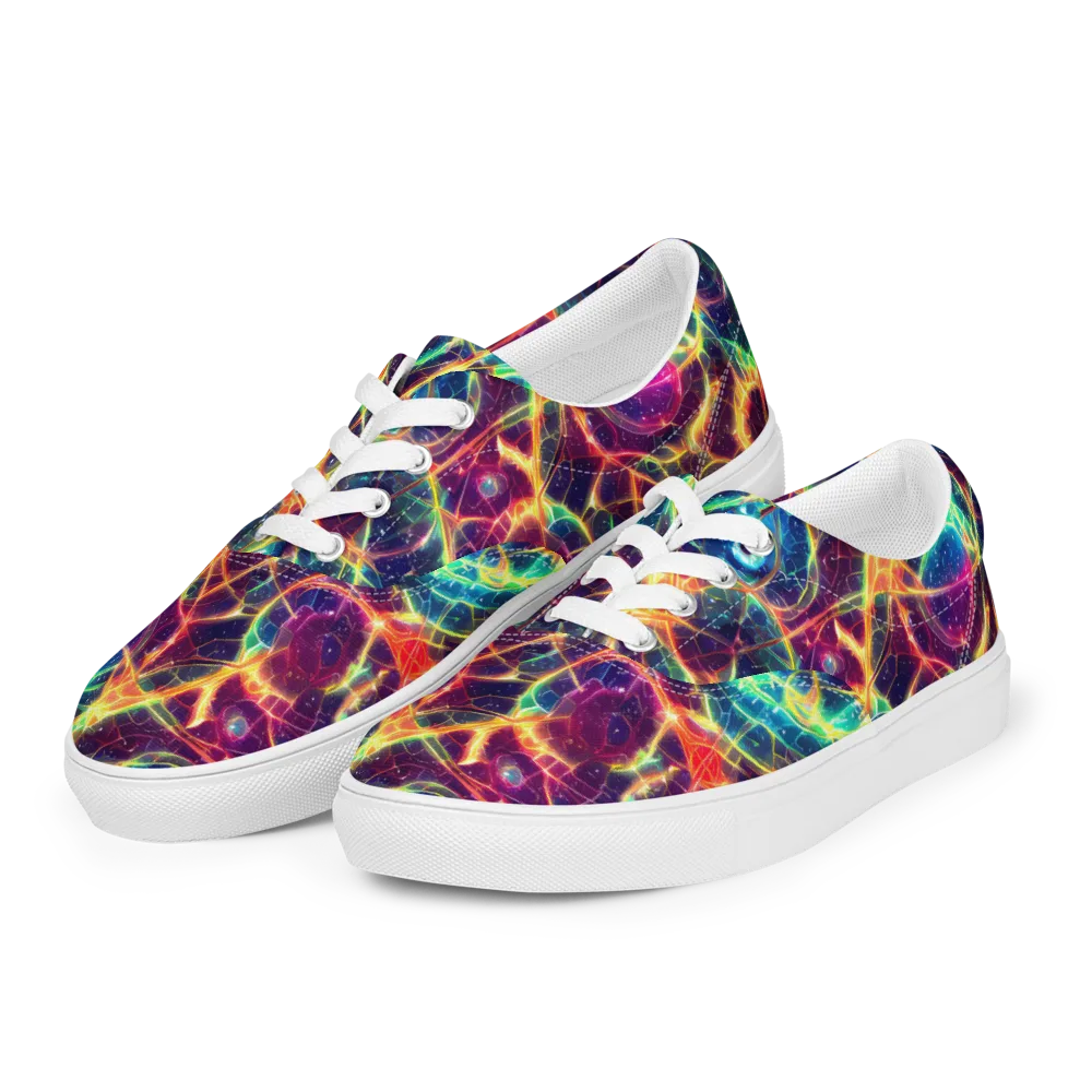 Prismatic Voltage on Men's Lace-Up Canvas Shoes — Left Front