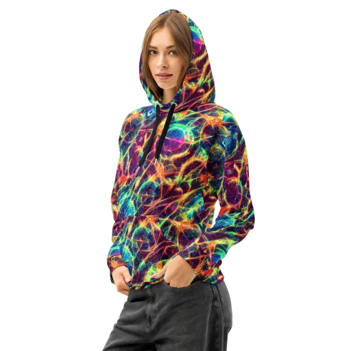 Prismatic Voltage on a Cotton Hoodie