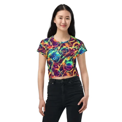 Prismatic Voltage on a Crop Tee