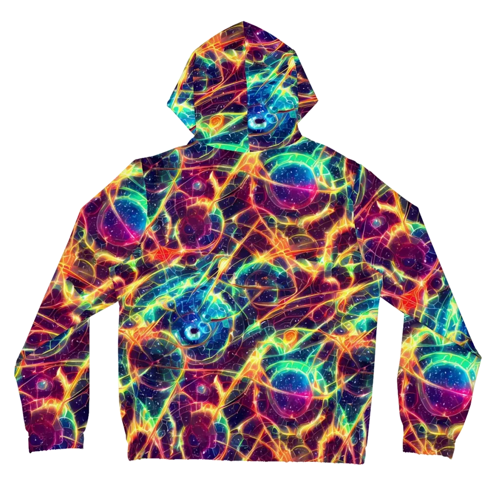 Prismatic Voltage on Women's Full-Zip Hoodie — Back