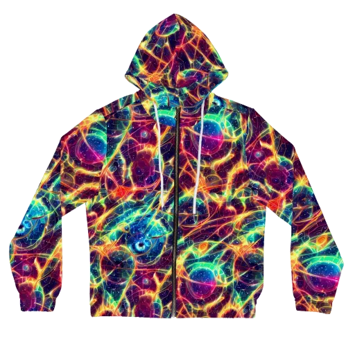 Prismatic Voltage on a Women's Full-Zip Hoodie