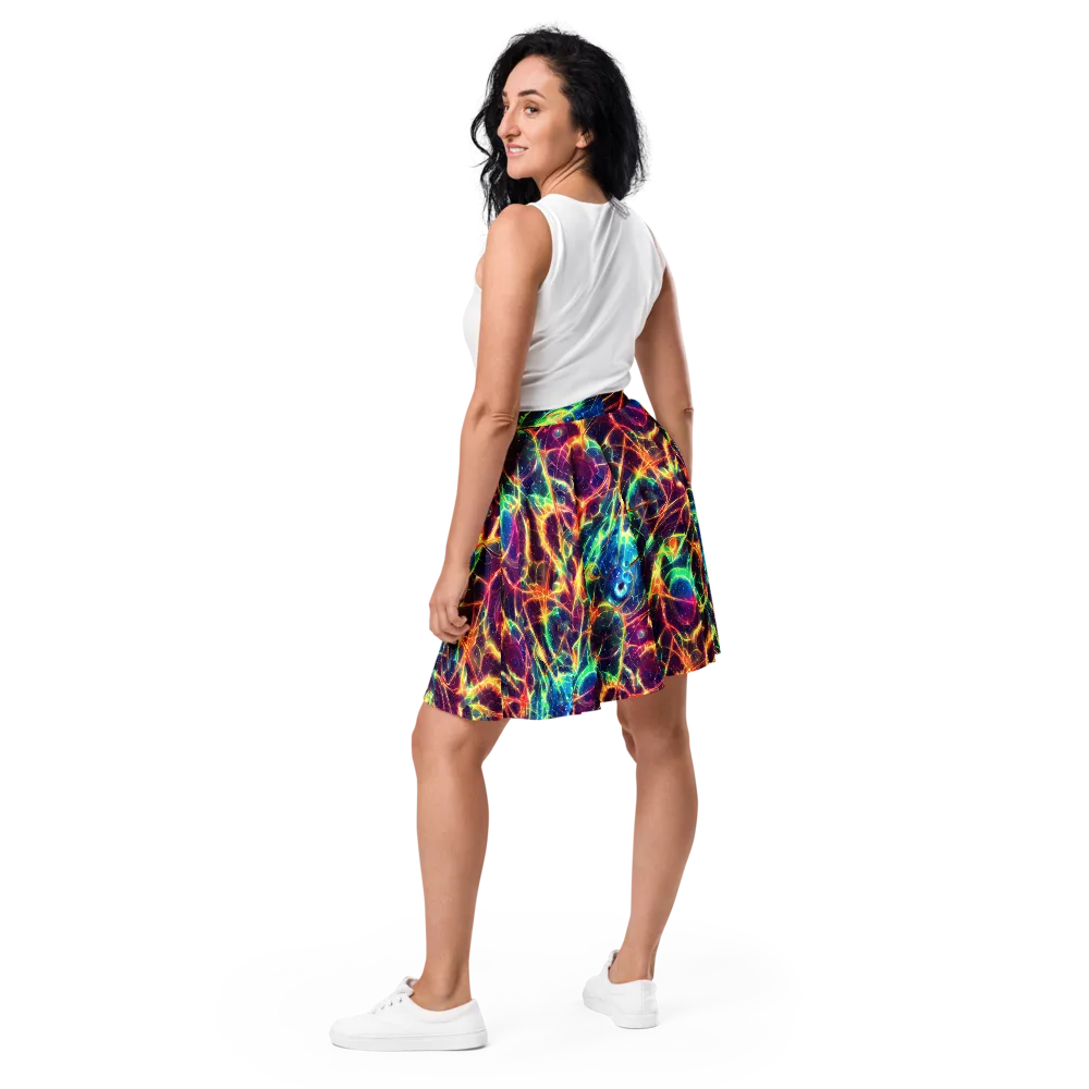 Prismatic Voltage on Skater Skirt — Back