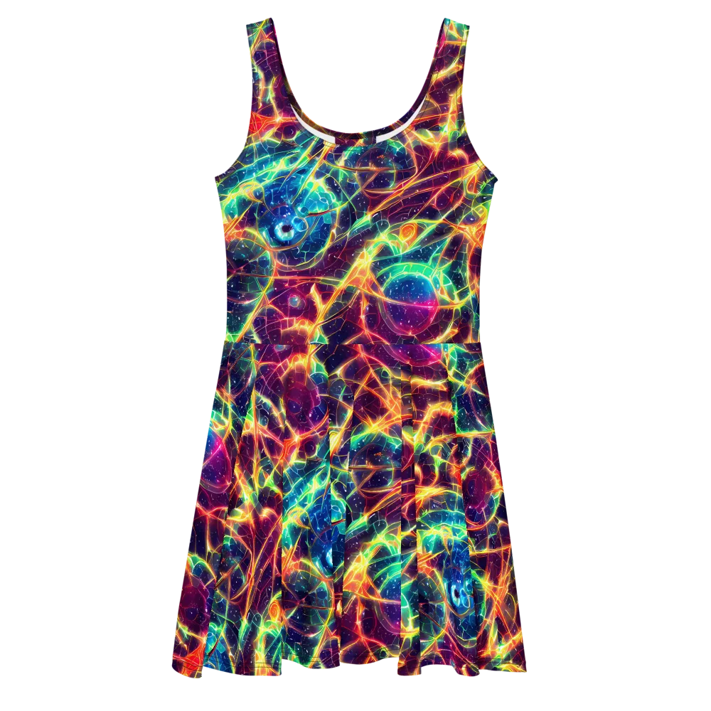 Prismatic Voltage on Skater Dress — Front