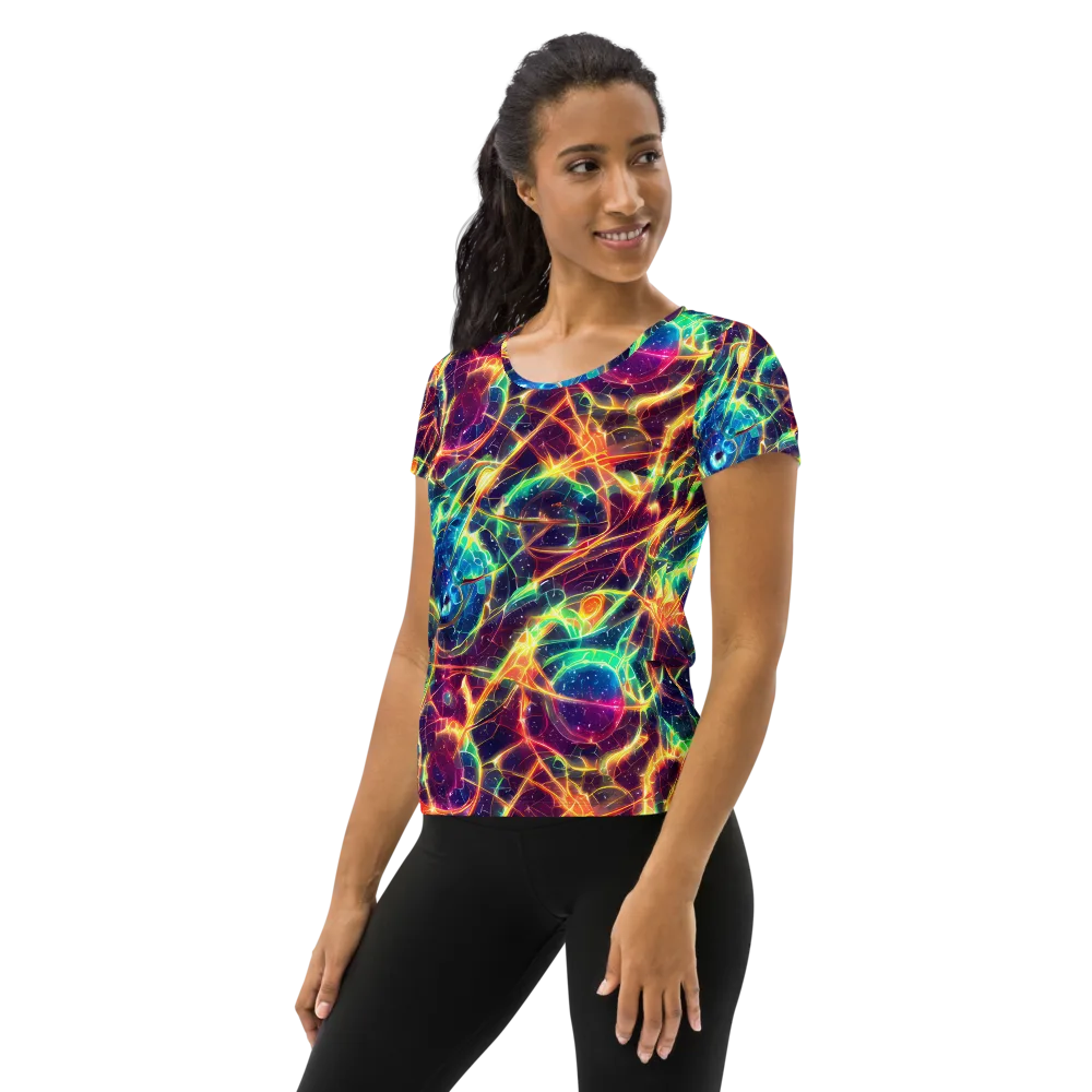 Prismatic Voltage on Women's Athletic T-Shirt — Left