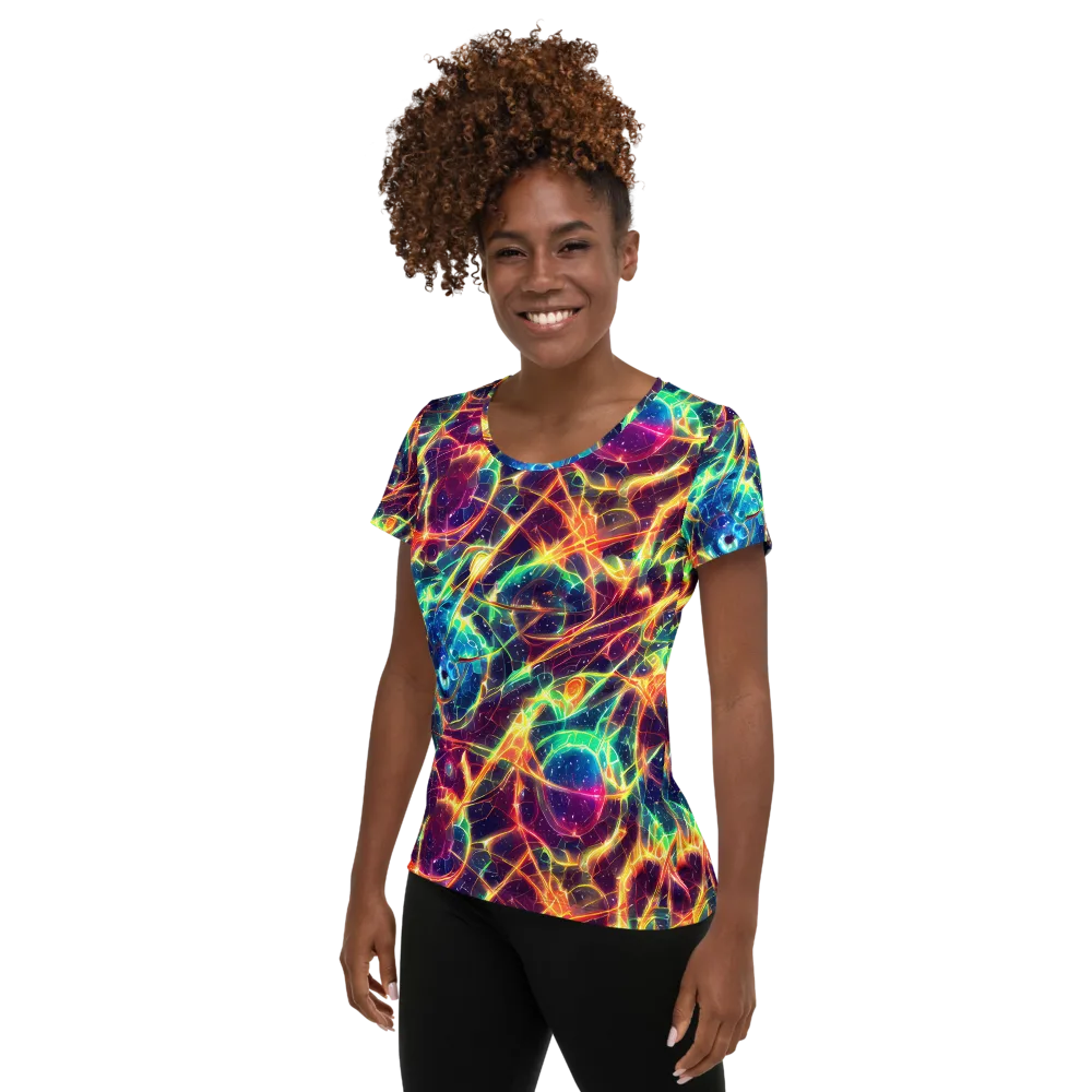 Prismatic Voltage on Women's Athletic T-Shirt — Left