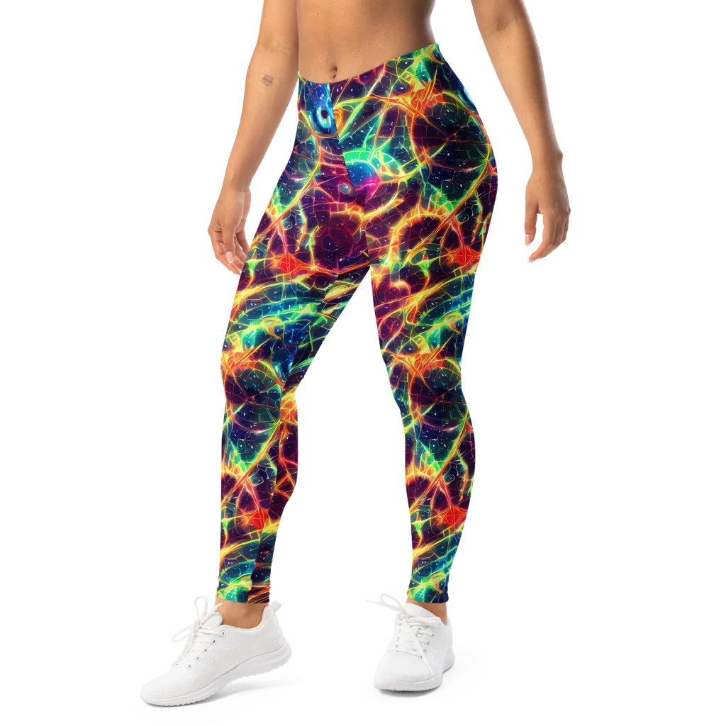Prismatic Voltage on Leggings — Left Front