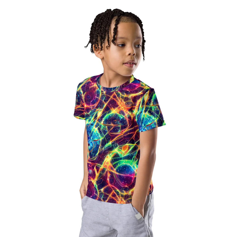 Prismatic Voltage on Kids Crew Neck T-Shirt — Left Front