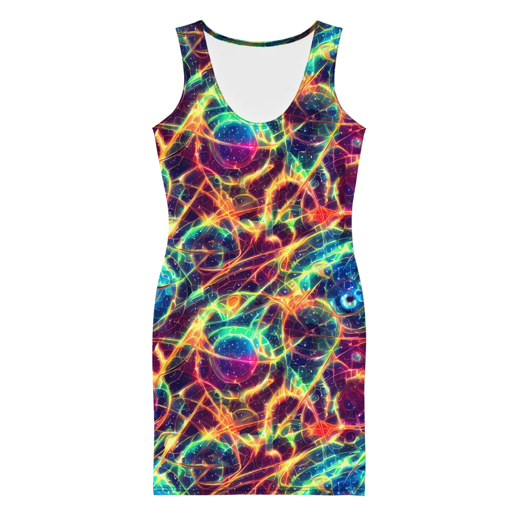Prismatic Voltage on Bodycon Dress — Front