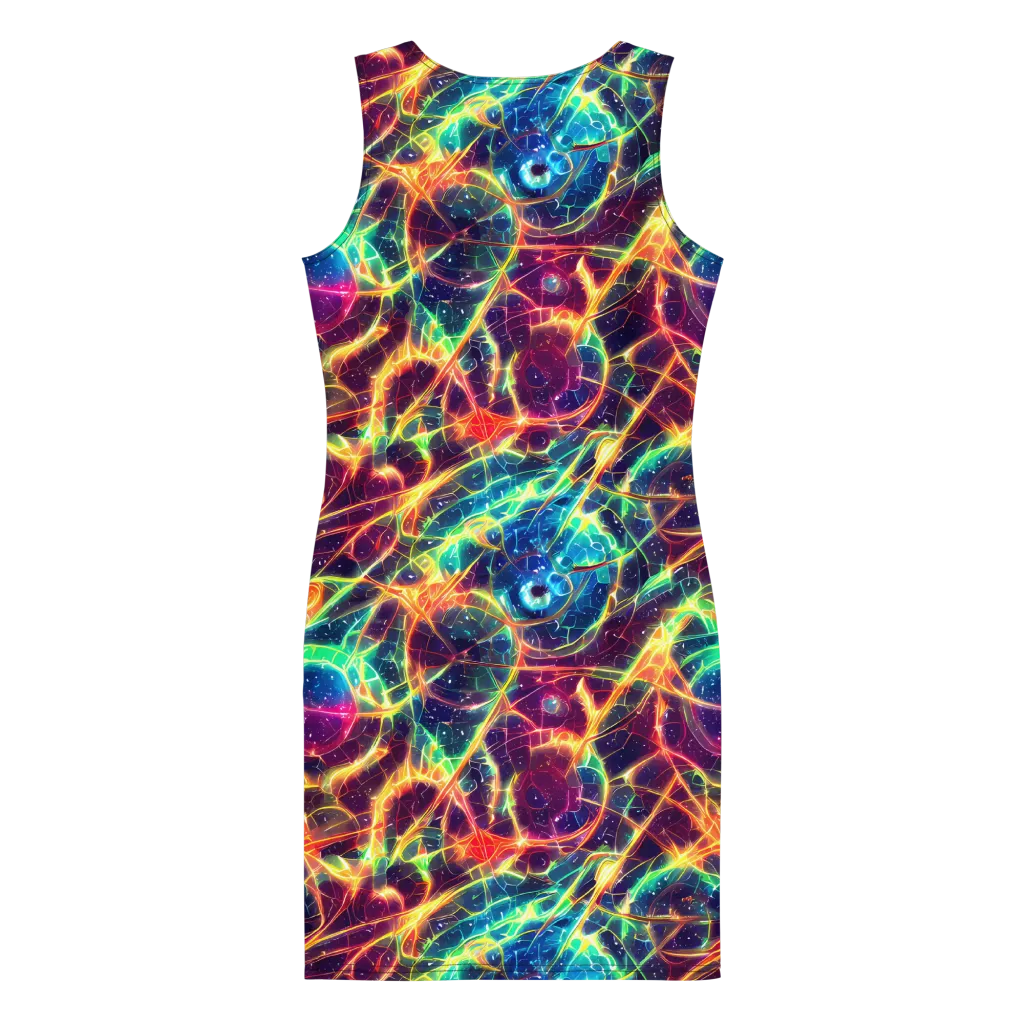 Prismatic Voltage on Bodycon Dress — Back