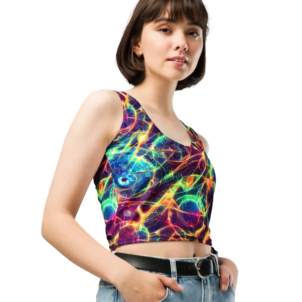 Prismatic Voltage on Crop Top — Right Front