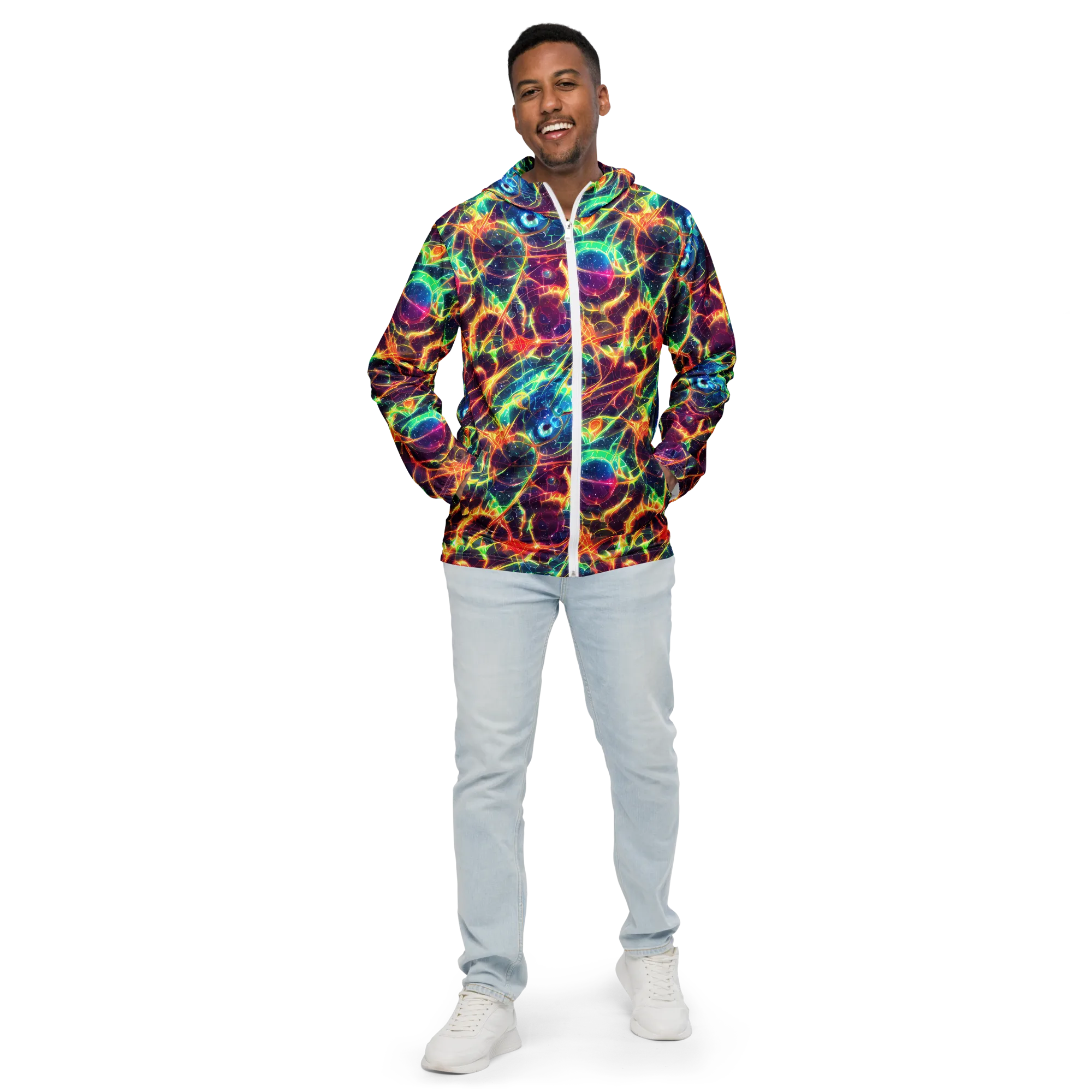 Prismatic Voltage on Men's Windbreaker — Front