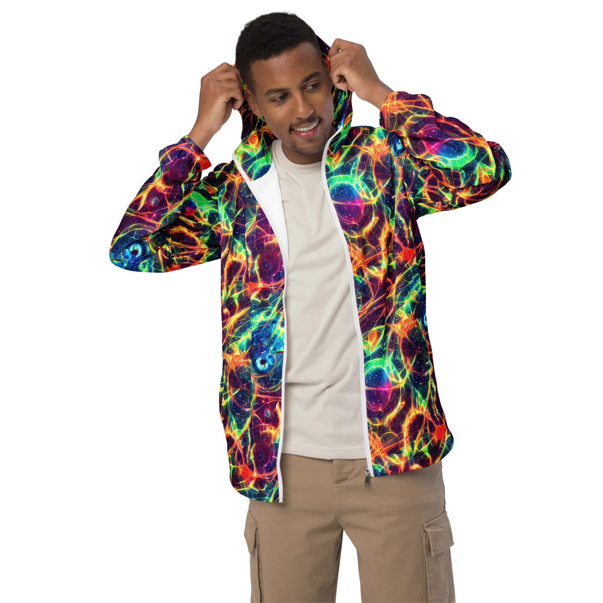 Prismatic Voltage on Men's Windbreaker — Front