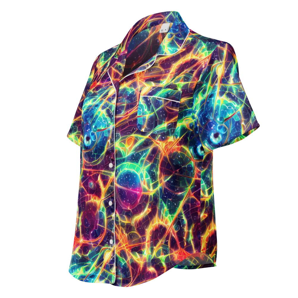 Prismatic Voltage on Women's Short Sleeve Pajama Top — Left Front