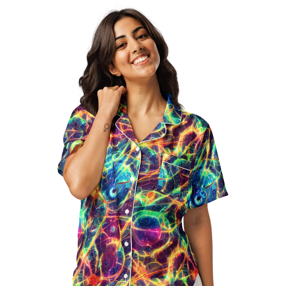 Prismatic Voltage on Women's Short Sleeve Pajama Top — Front