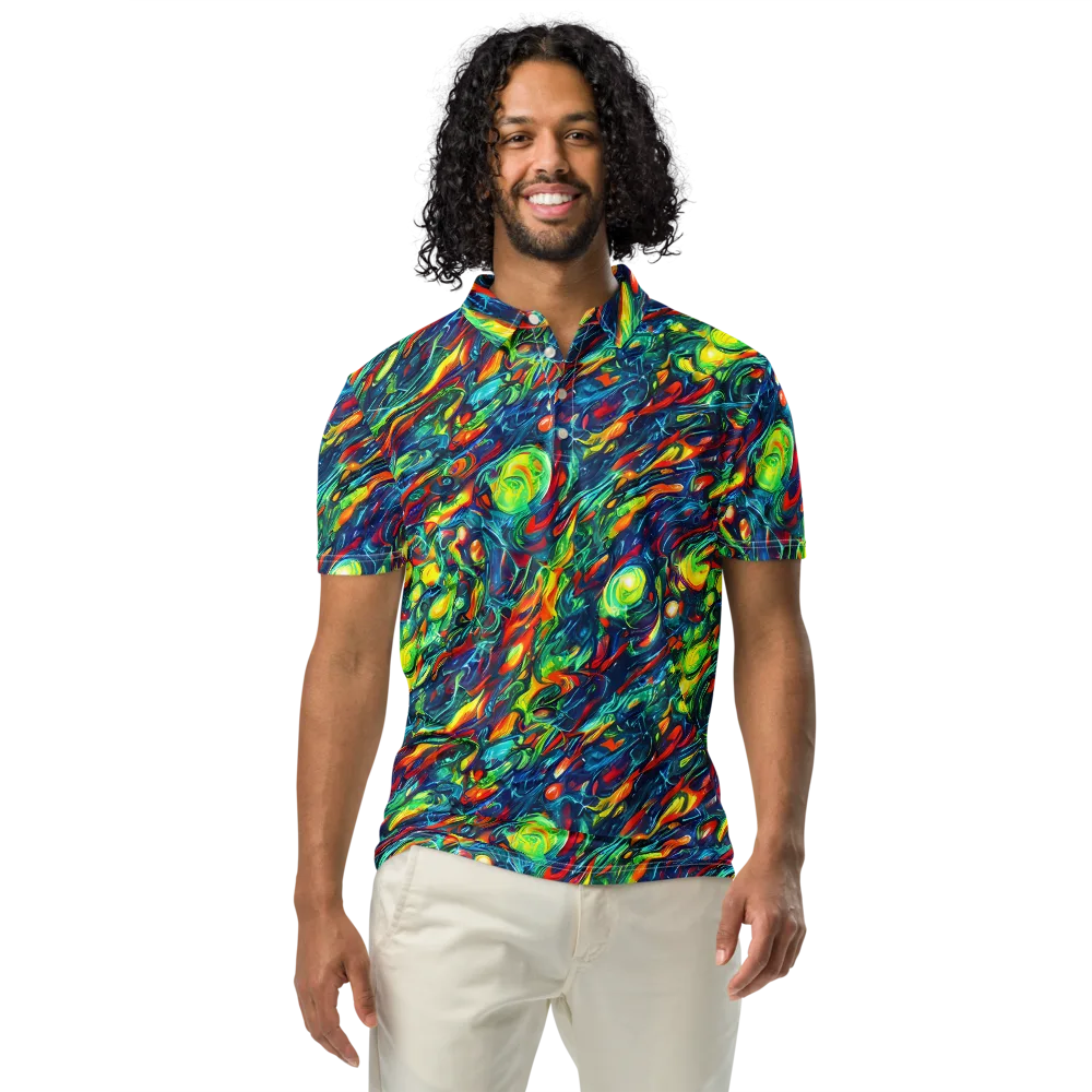Chromatic Torrent on Men's Slim Fit Polo Shirt — Front