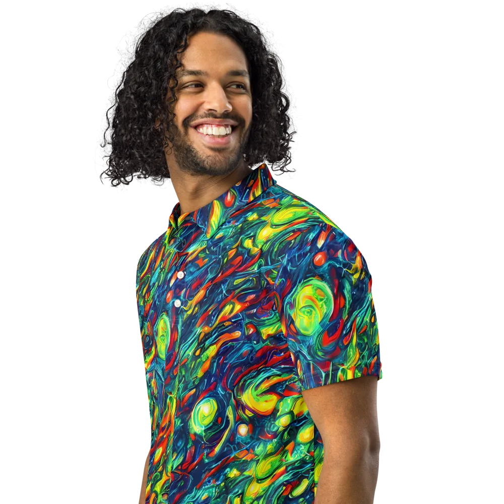 Chromatic Torrent on Men's Slim Fit Polo Shirt — Left Front