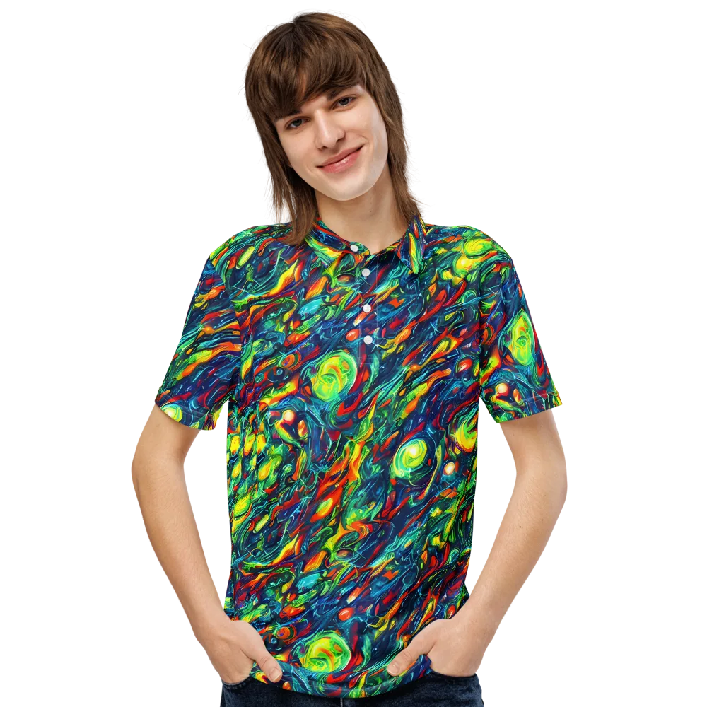 Chromatic Torrent on Men's Slim Fit Polo Shirt — Front