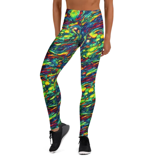 Chromatic Torrent on a Yoga Leggings