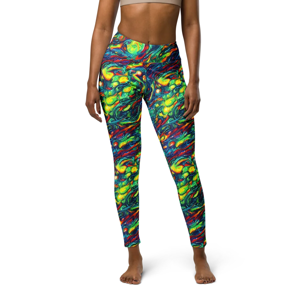Chromatic Torrent on Yoga Leggings — Front