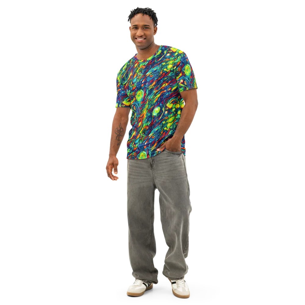 Chromatic Torrent on Men's Cotton Crew Neck T-Shirt — Front