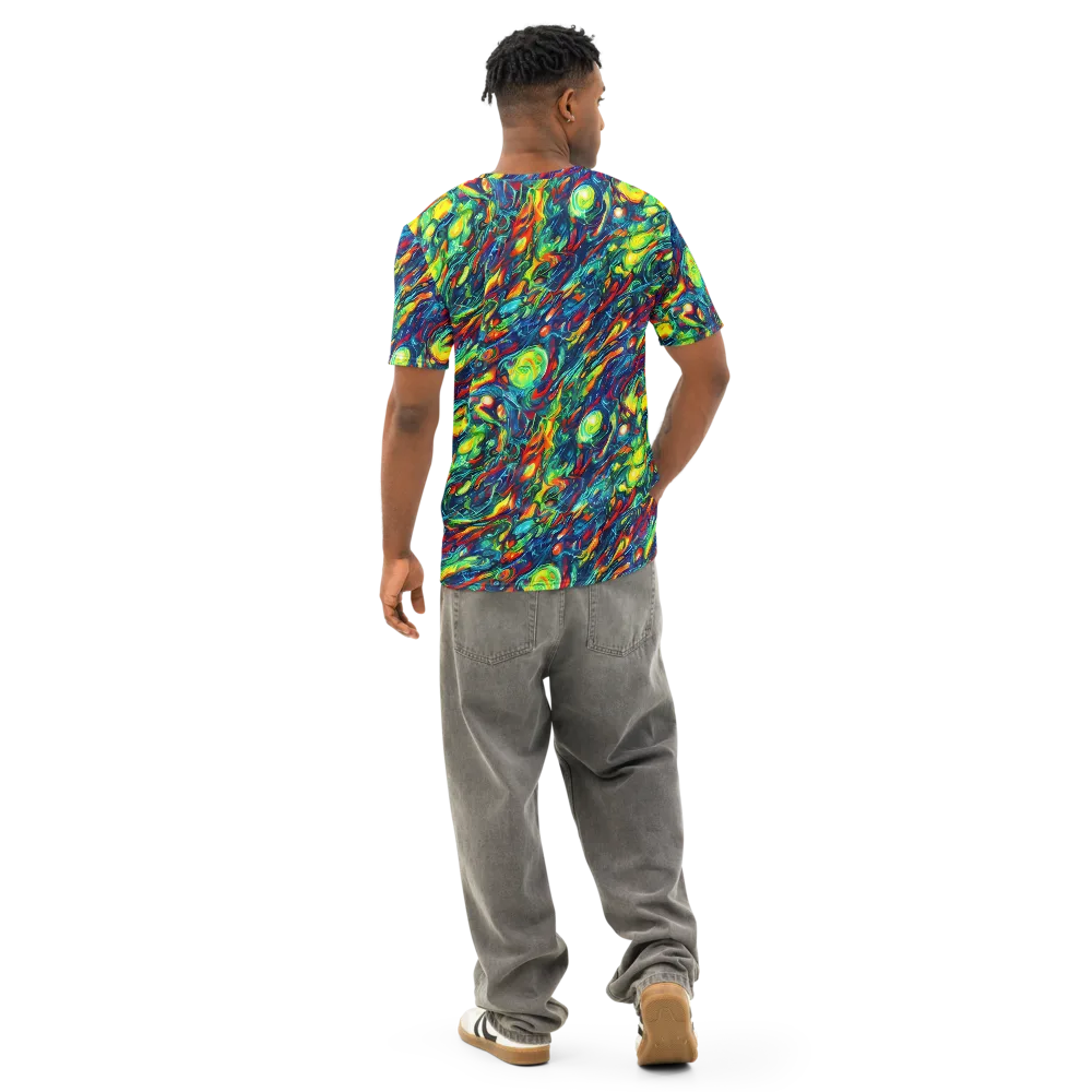Chromatic Torrent on Men's Cotton Crew Neck T-Shirt — Back