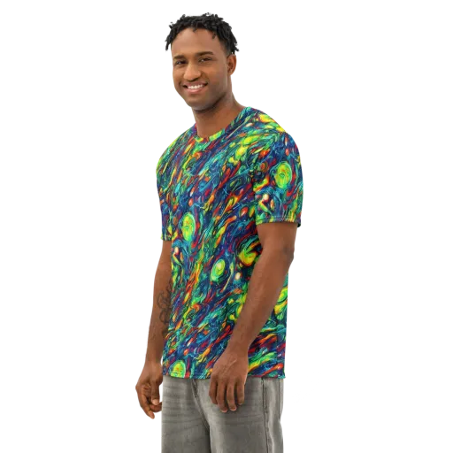 Chromatic Torrent on a Men's Cotton Crew Neck T-Shirt