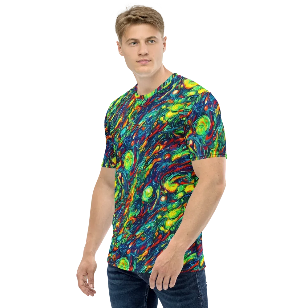 Chromatic Torrent on Men's Crew Neck T-Shirt — Left