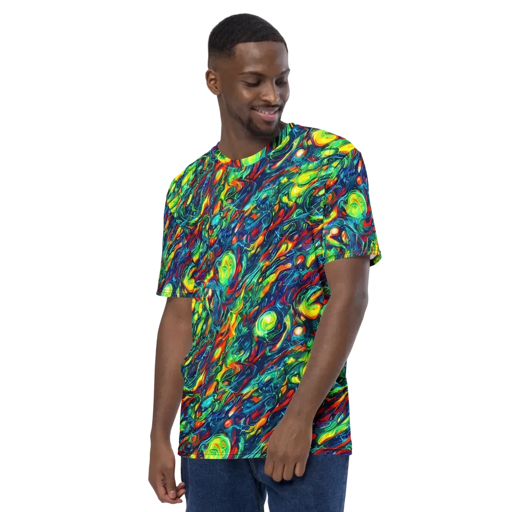 Chromatic Torrent on Men's Crew Neck T-Shirt — Left