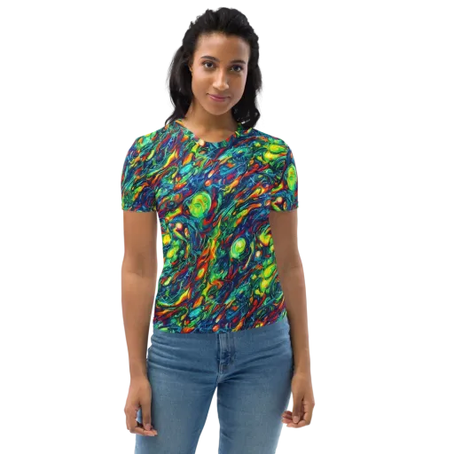 Chromatic Torrent on a Women's Crew Neck T-Shirt