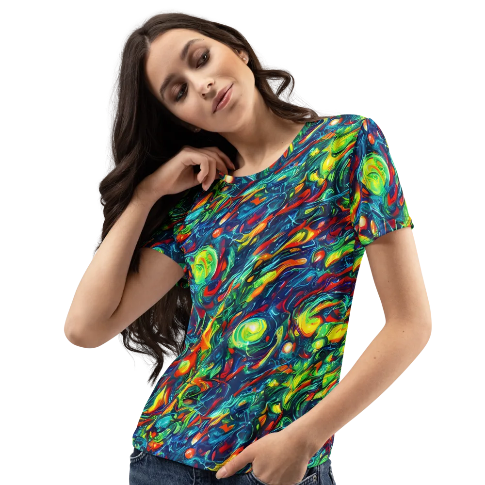 Chromatic Torrent on Women's Crew Neck T-Shirt — Left Front