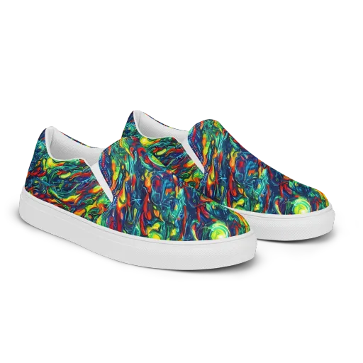 Chromatic Torrent on a Men's Slip-On Canvas Shoes