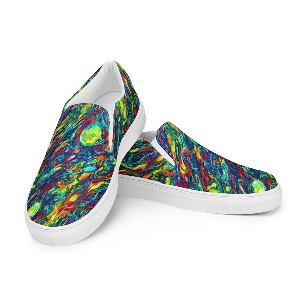 Chromatic Torrent on Men's Slip-On Canvas Shoes — Left Front