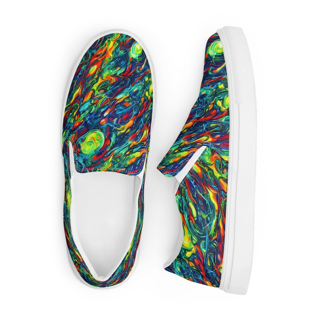 Chromatic Torrent on Men's Slip-On Canvas Shoes — Front